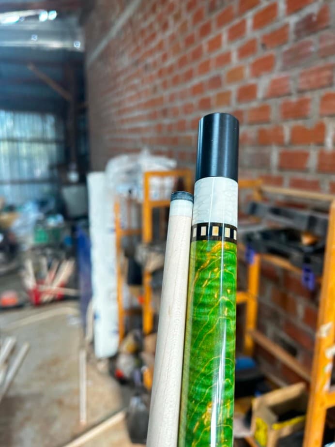 Cơ bida gỗ xanh lá stabwood curly thumbnail 2