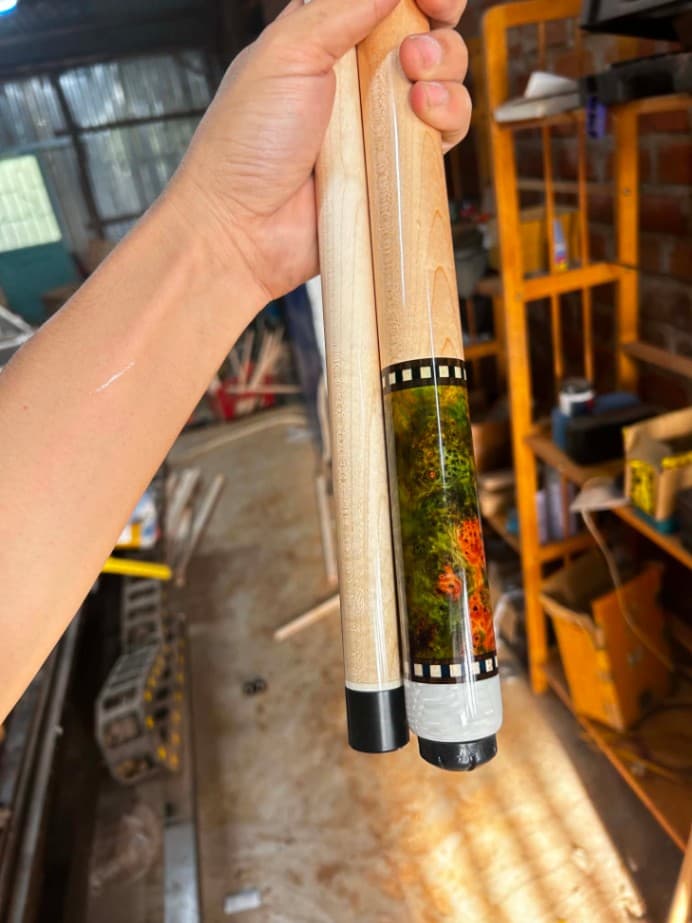 Cơ bida gỗ xanh lá stabwood curly thumbnail 7