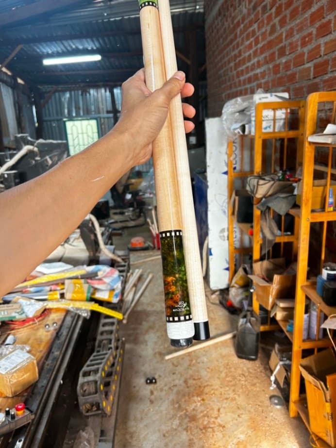 Cơ bida gỗ xanh lá stabwood curly thumbnail 10